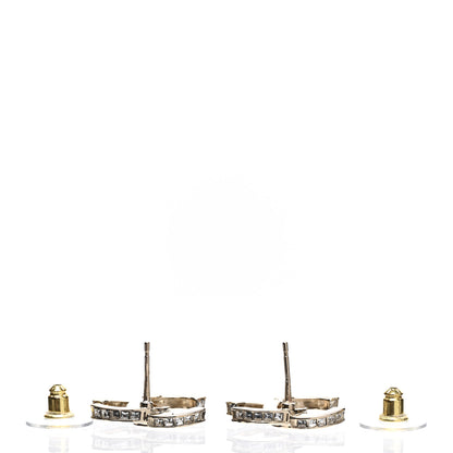 Chanel Metal Baguette Crystal CC Earrings Gold 3 of 6