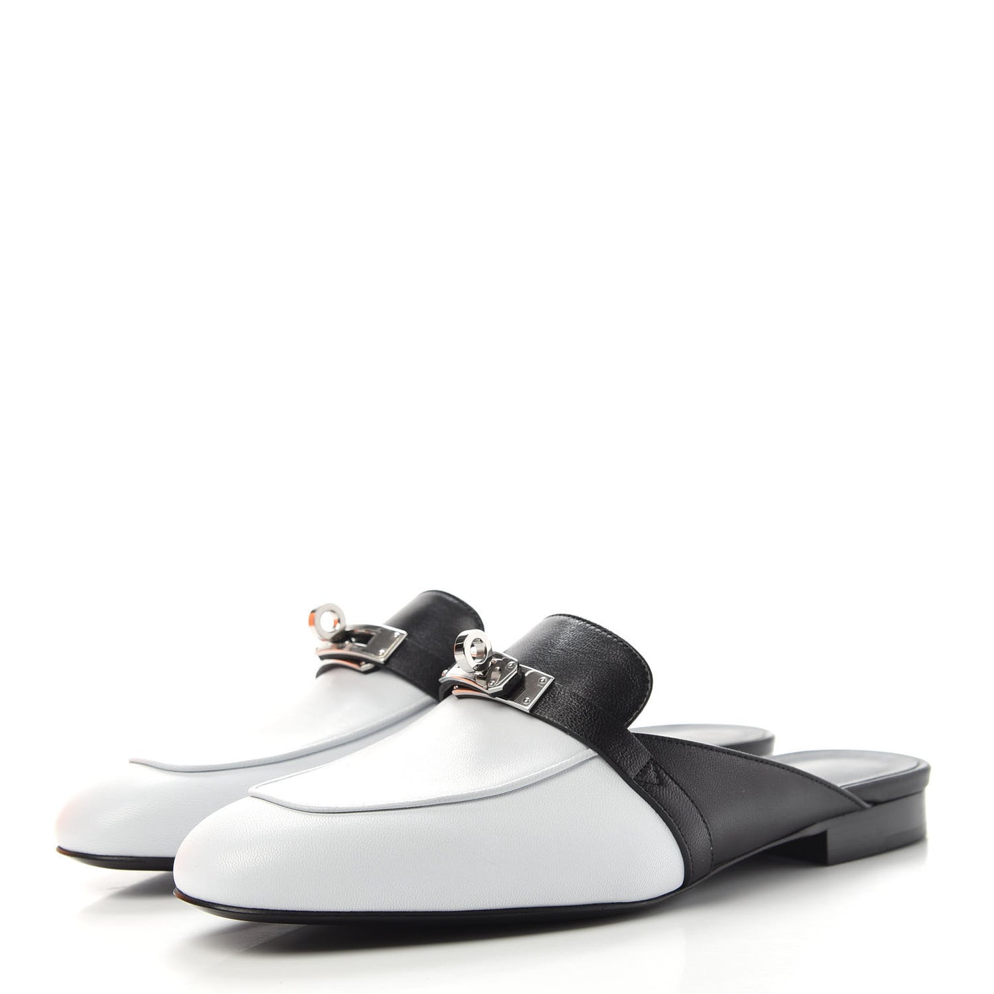 Goatskin Bi-Color Oz Mules 37.5 White Black