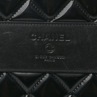 Chanel Vinyl Calfskin Quilted Trolley Rolling Luggage Black 6 of 10