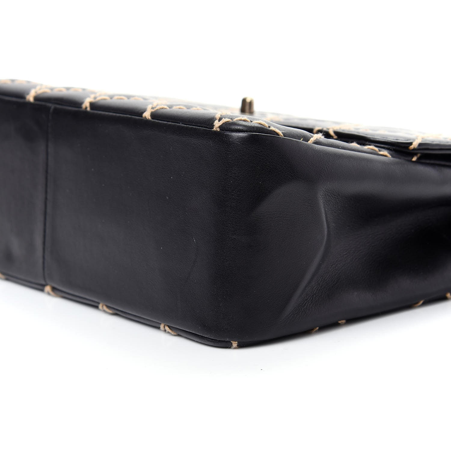 Chanel Calfskin Wild Stitch Jumbo Flap Black 7 of 9