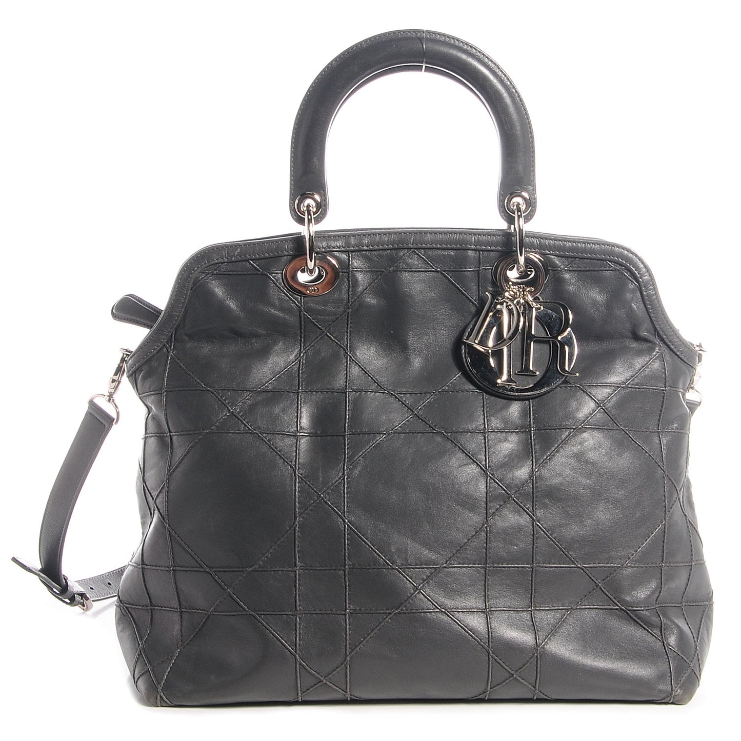 Lambskin Cannage Medium Granville Tote Grey