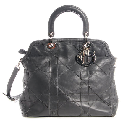 Christian Dior Lambskin Cannage Medium Granville Tote Grey 1 of 11