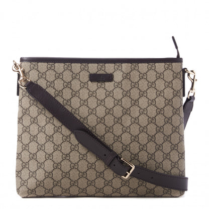 Gucci GG Plus Monogram Medium Flat Messenger Bag Dark Brown 1 of 10