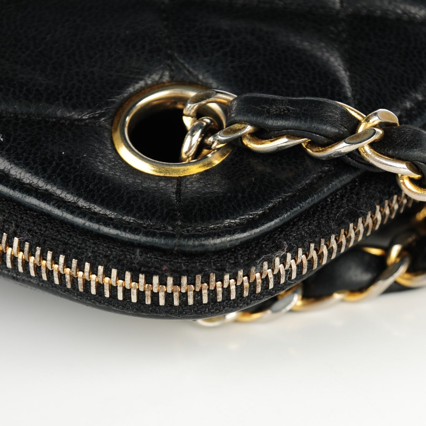 Lambskin Quilted Shoulder Bag Black