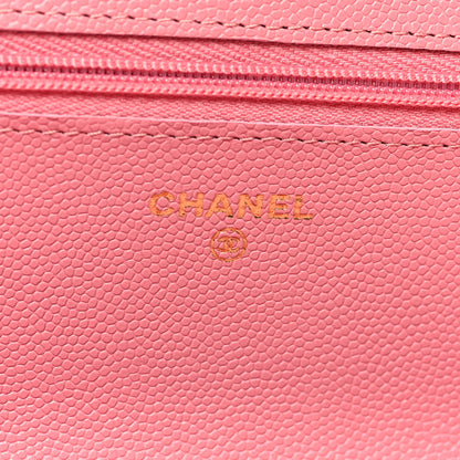 Chanel Caviar Quilted Wallet on Chain WOC Pink 6 of 11
