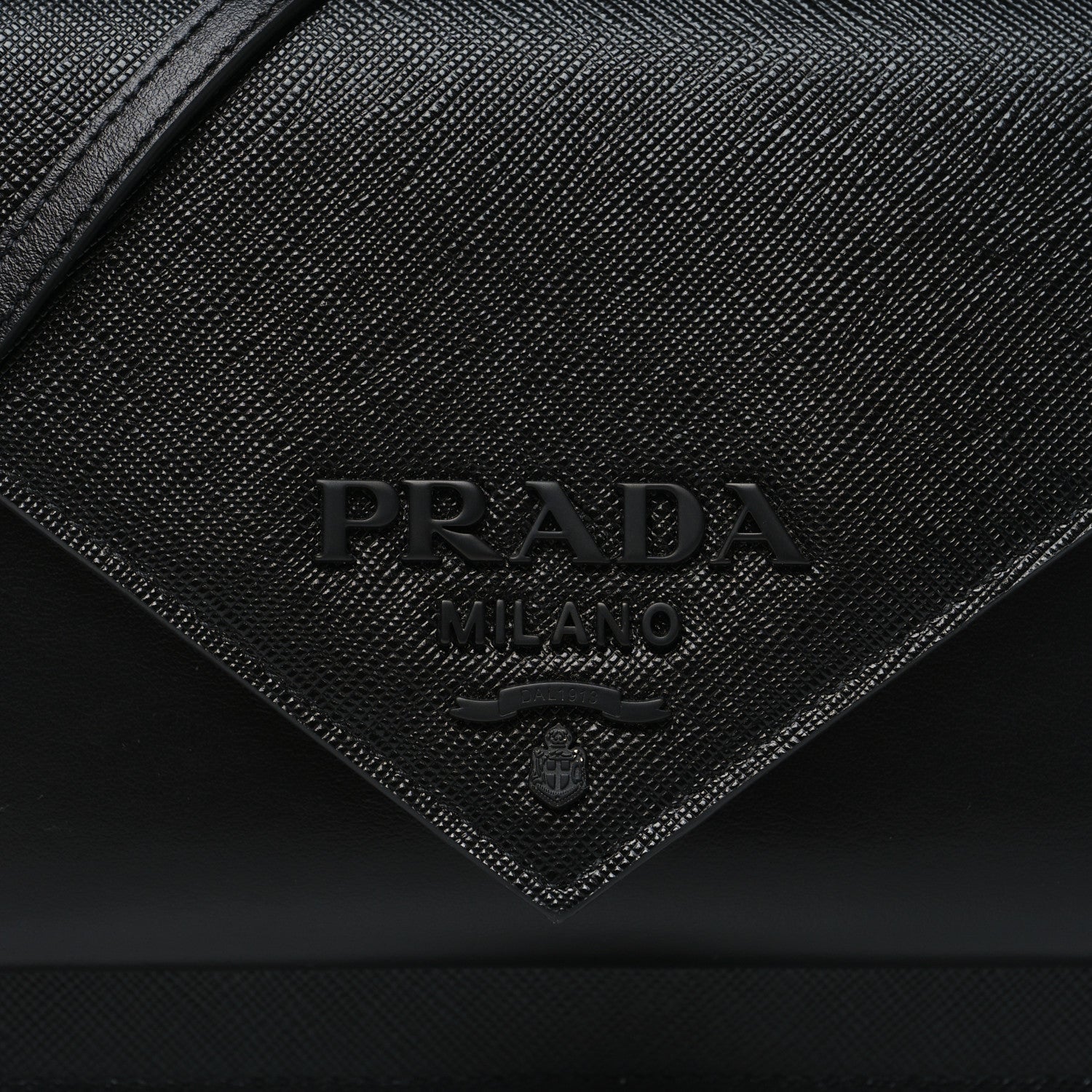 Prada City Calfskin Saffiano Envelope Flap With Chain Black 9 of 11