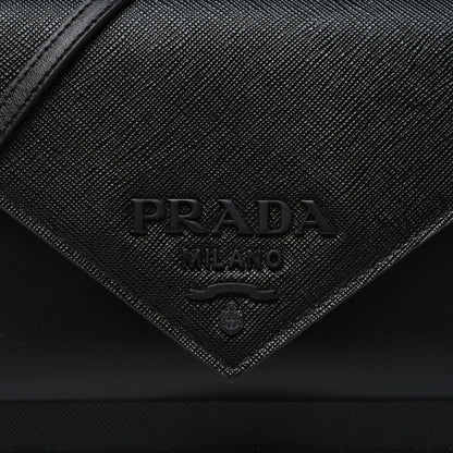 Prada City Calfskin Saffiano Envelope Flap With Chain Black 9 of 11
