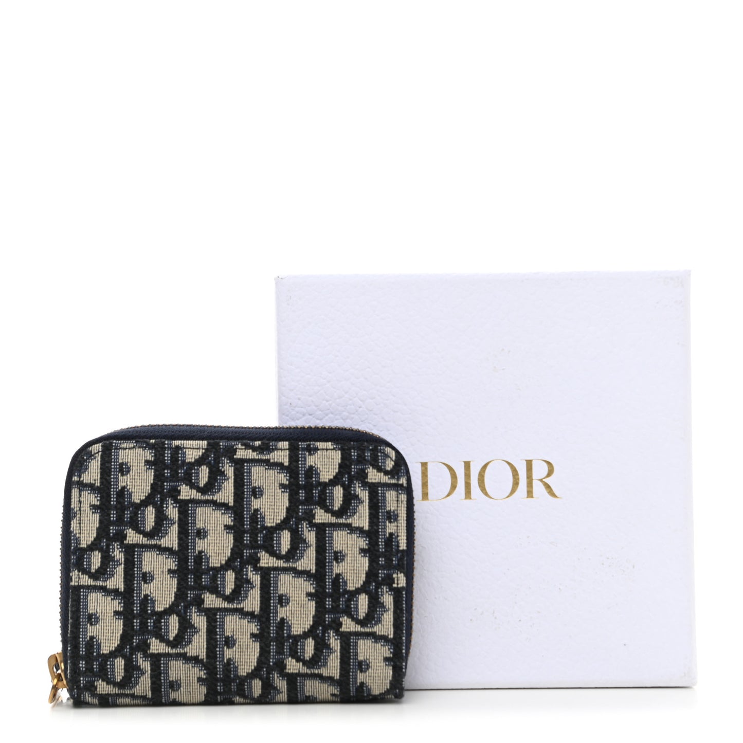 Oblique Zip Coin Pouch Blue