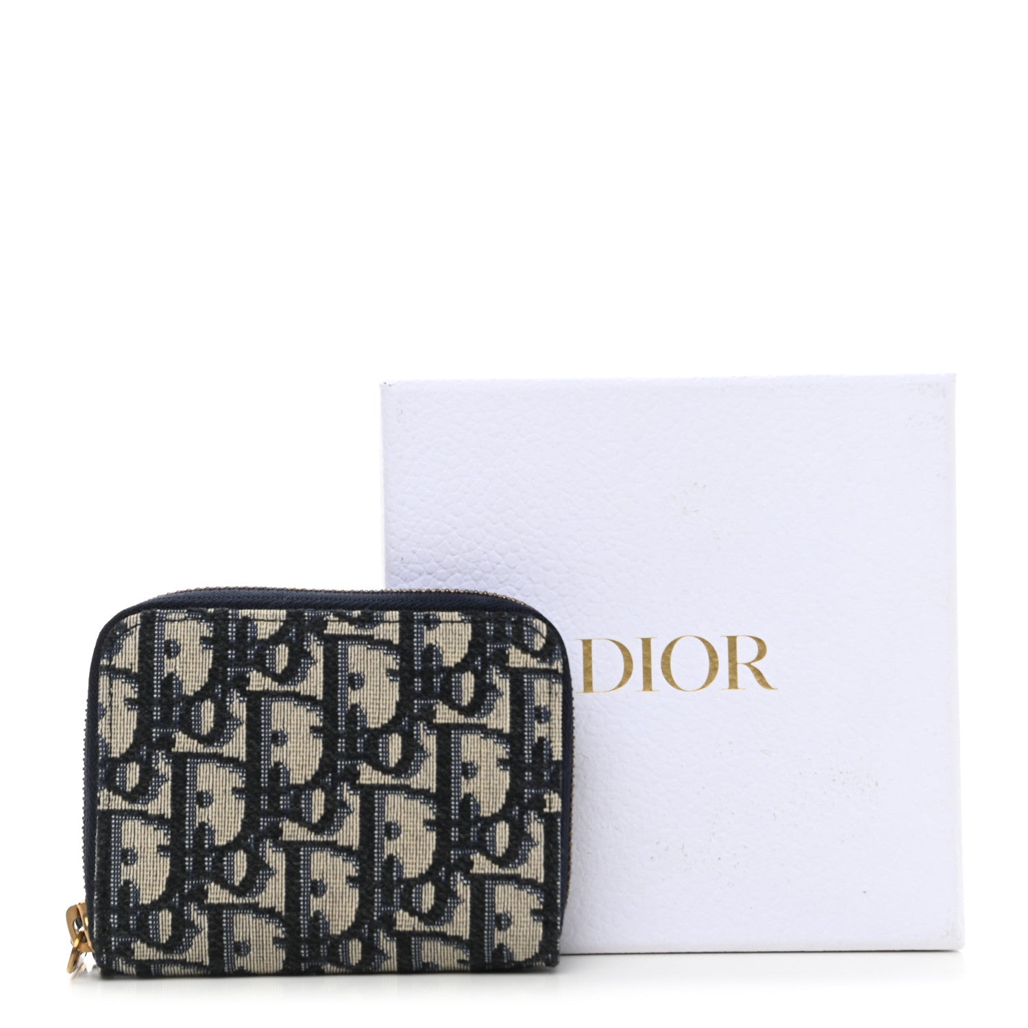 Christian Dior Oblique Zip Coin Pouch Blue 8 of 8