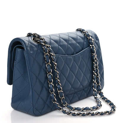 Chanel Caviar Quilted Medium Double Flap Blue 2 of 9