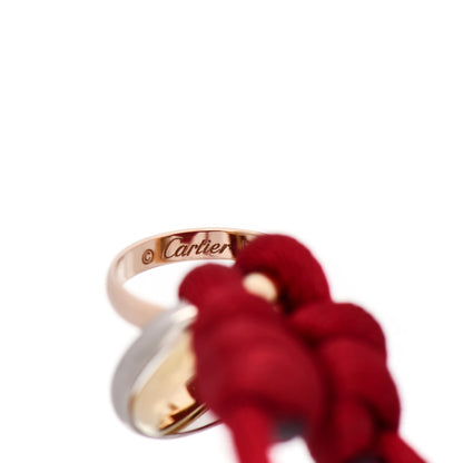 Cartier 18K Pink Yellow White Gold Trinity Cord Bracelet Red 3 of 6