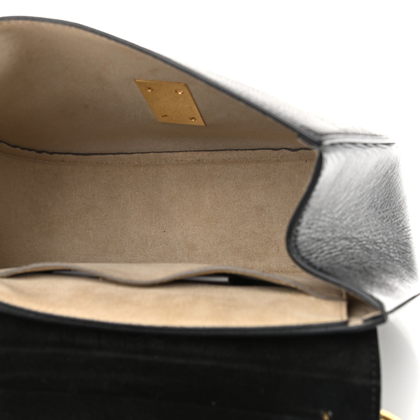 Grained Patent Drew Shoulder Bag Black
