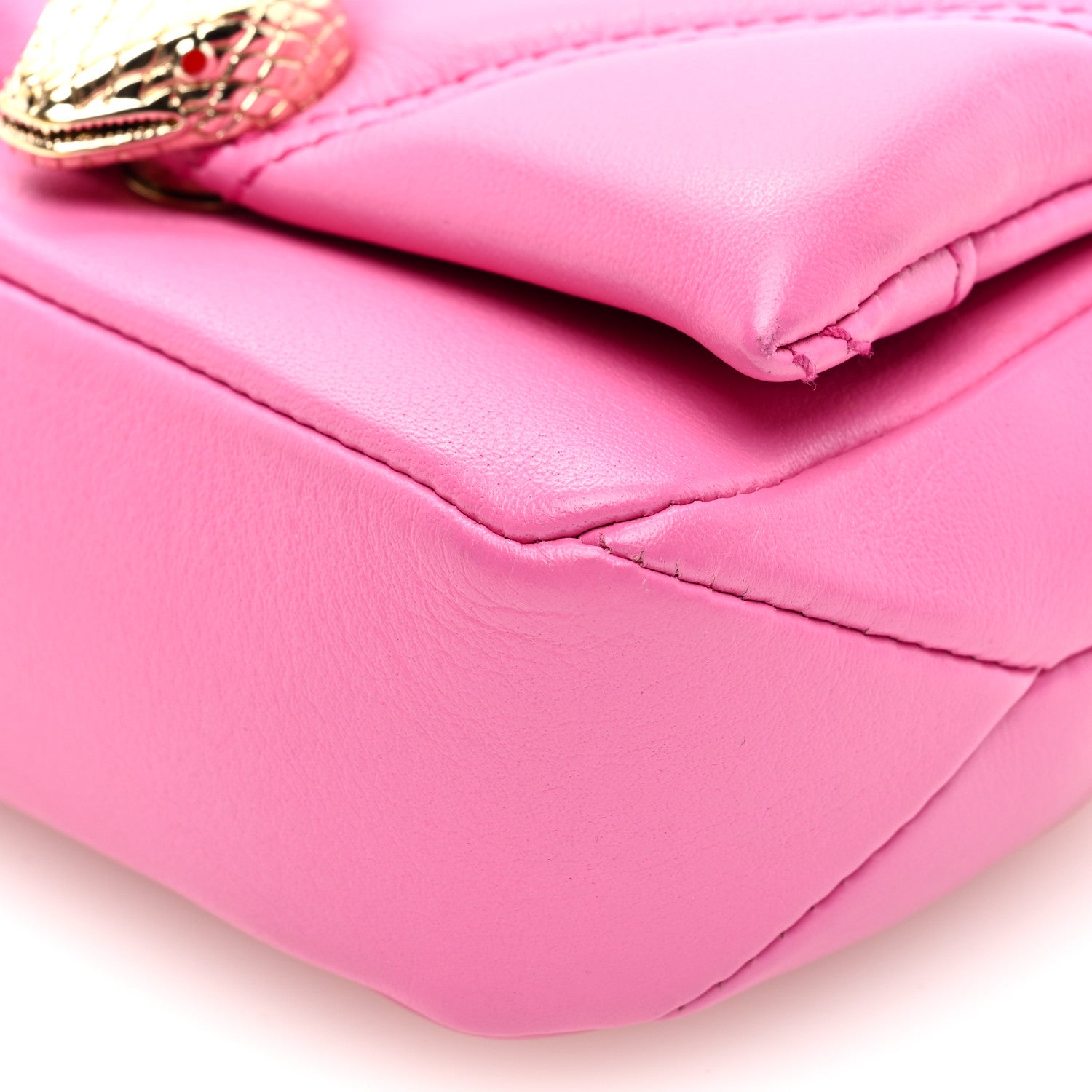 Bulgari Calfskin Serpenti Cabochon Micro Bag Pink 9 of 9