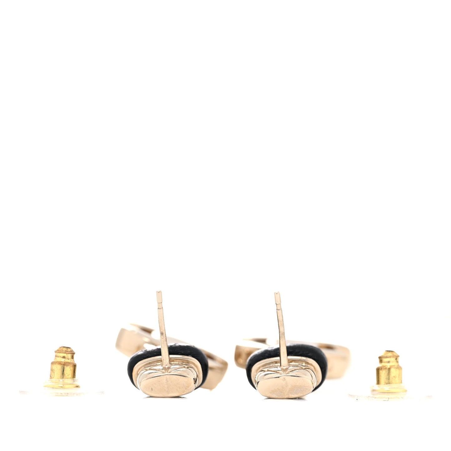 Lambskin CC Turnlock Drop Earrings Gold Black