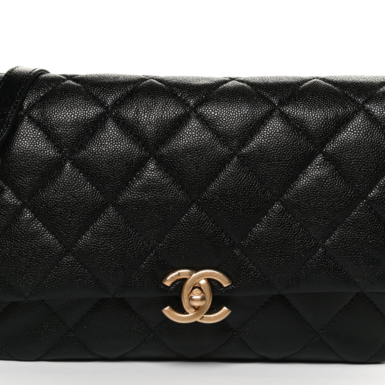 Chanel Shiny Caviar Quilted Large Chain Melody Flap Black 8 of 11