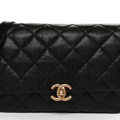 Chanel Shiny Caviar Quilted Large Chain Melody Flap Black 8 of 11