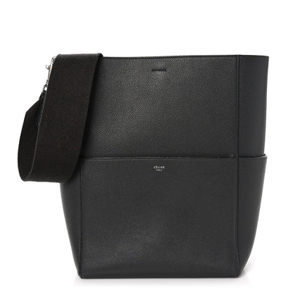 Celine Soft Grained Calfskin Sangle Bucket Bag Black 1 of 11