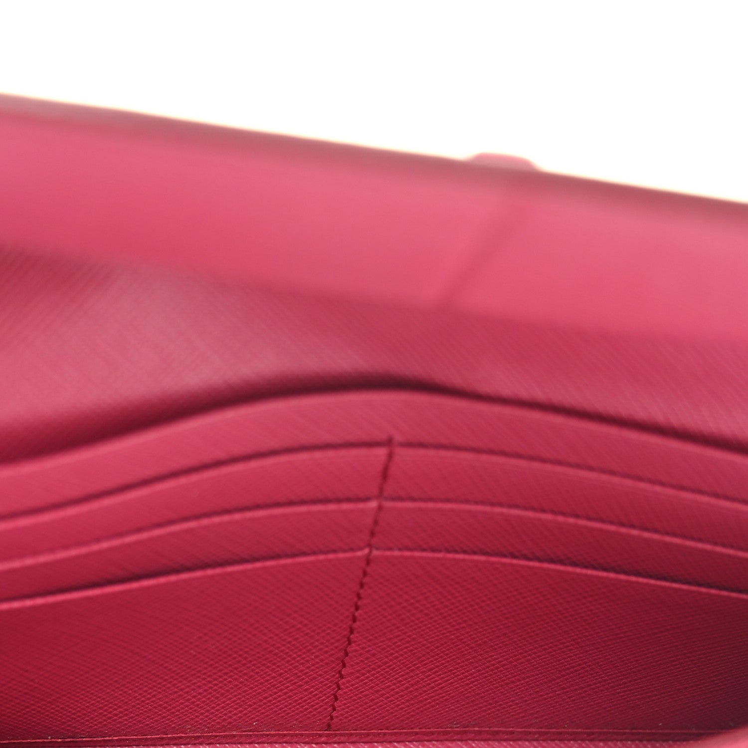 Prada Saffiano Monochrome Continental Wallet Pink 5 of 7