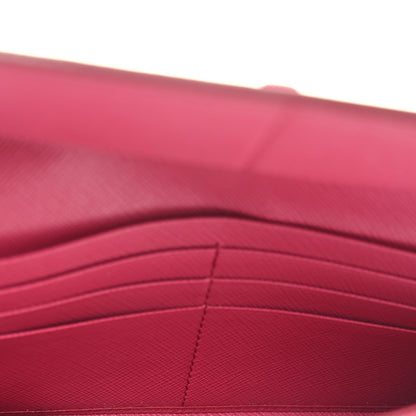 Prada Saffiano Monochrome Continental Wallet Pink 5 of 7