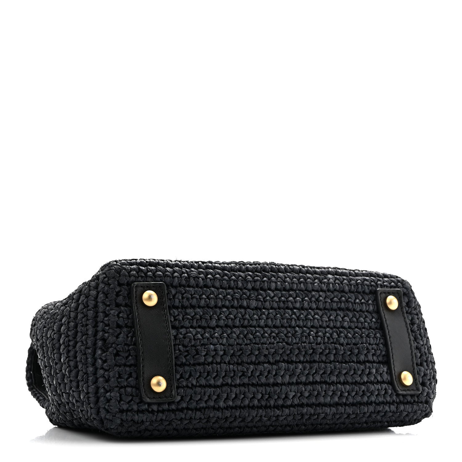 Chanel Straw Raffia Shoulder Bag Navy Blue 4 of 13