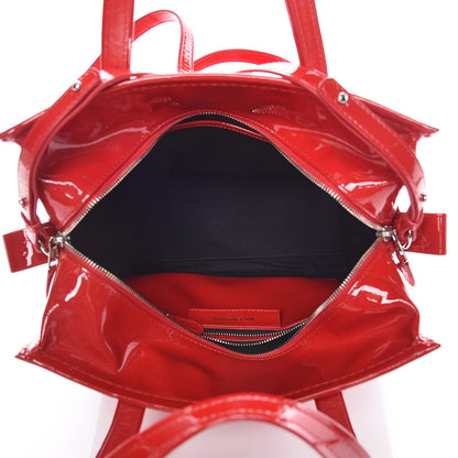 Balenciaga Patent S Bazar Shopper Tote Rouge Groseille 8 of 12