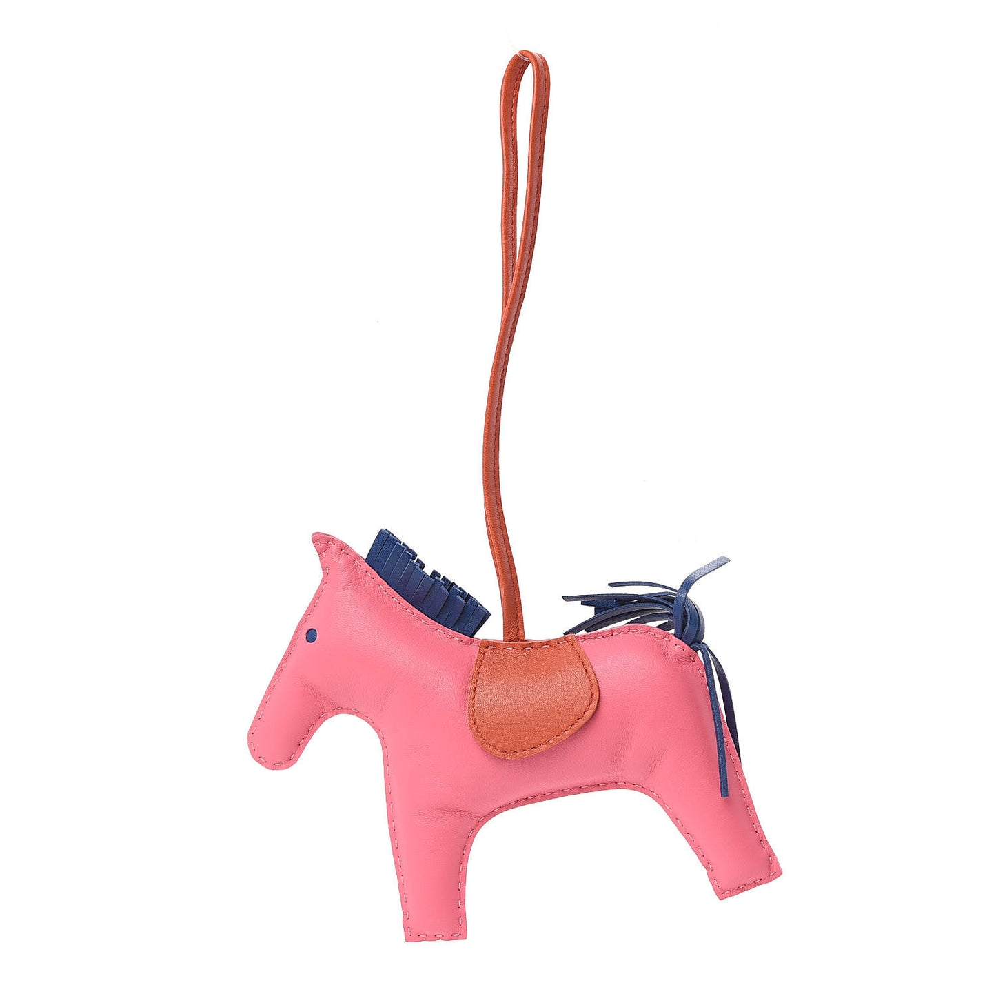 Milo Lambskin Grigri Rodeo Horse Bag Charm GM Rose Azalee Cornaline Bleu De Malte