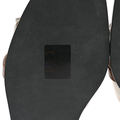Hermes Calfskin Giulia Sandals 36 Beige Glaise Rose Perle 8 of 14