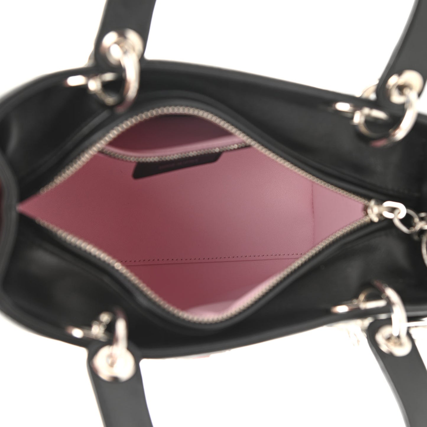 Smooth Calfskin Embroidered Beaded Floral Medium Lady Dior Black