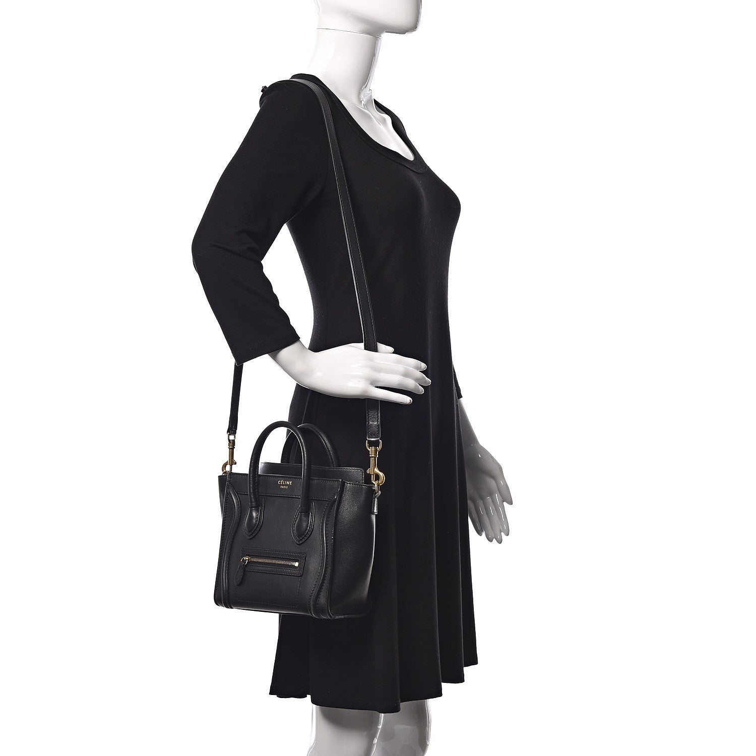 Celine Smooth Calfskin Nano Luggage Black 2 of 24