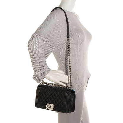 Chanel Calfskin Quilted Medium Boy Flap Black 2 of 9