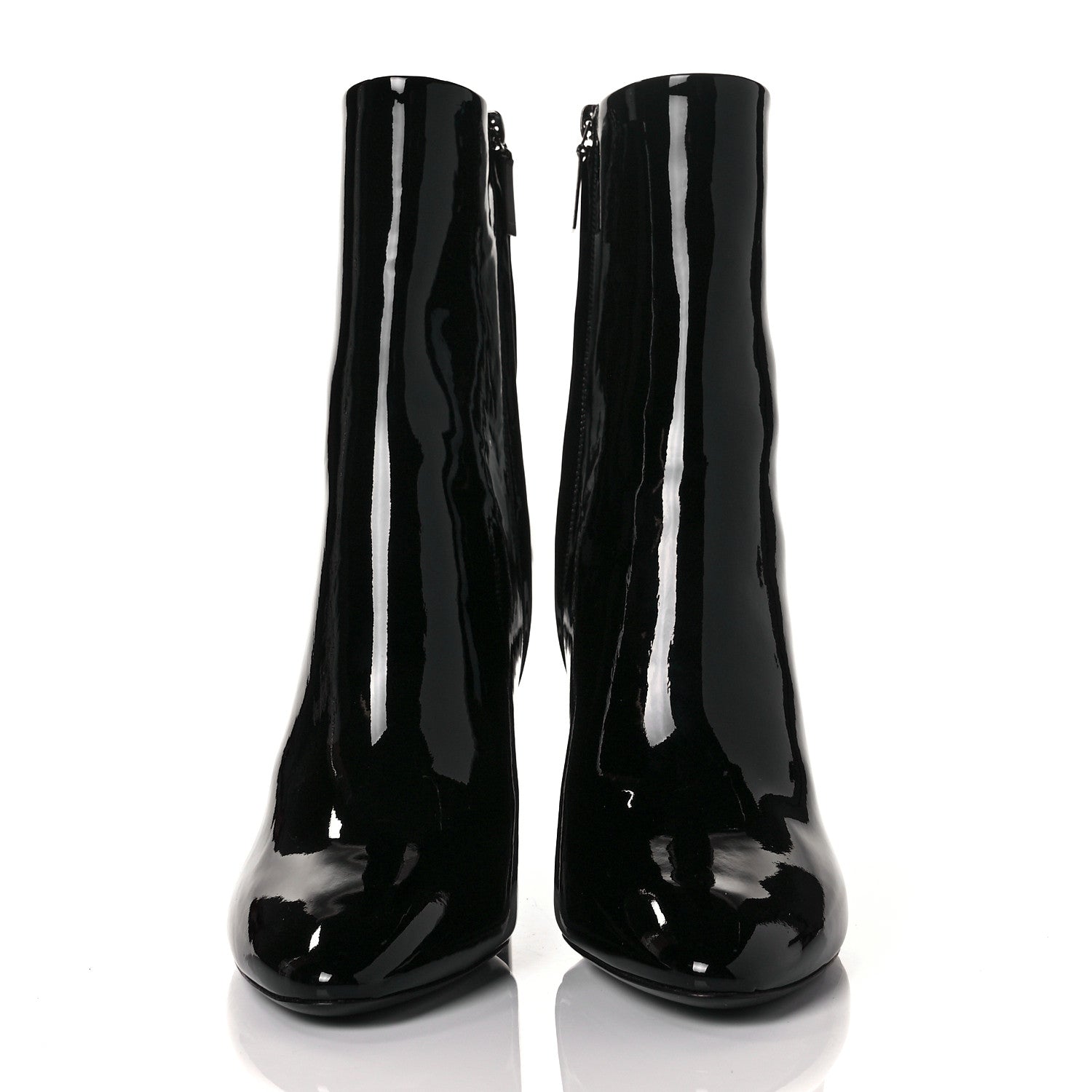 Saint Laurent Patent Loulou 95 Ankle Zip Boot 40 Black 2 of 9