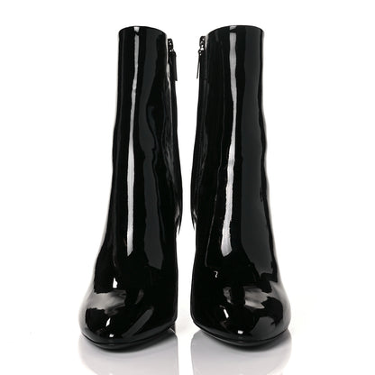 Saint Laurent Patent Loulou 95 Ankle Zip Boot 40 Black 2 of 9