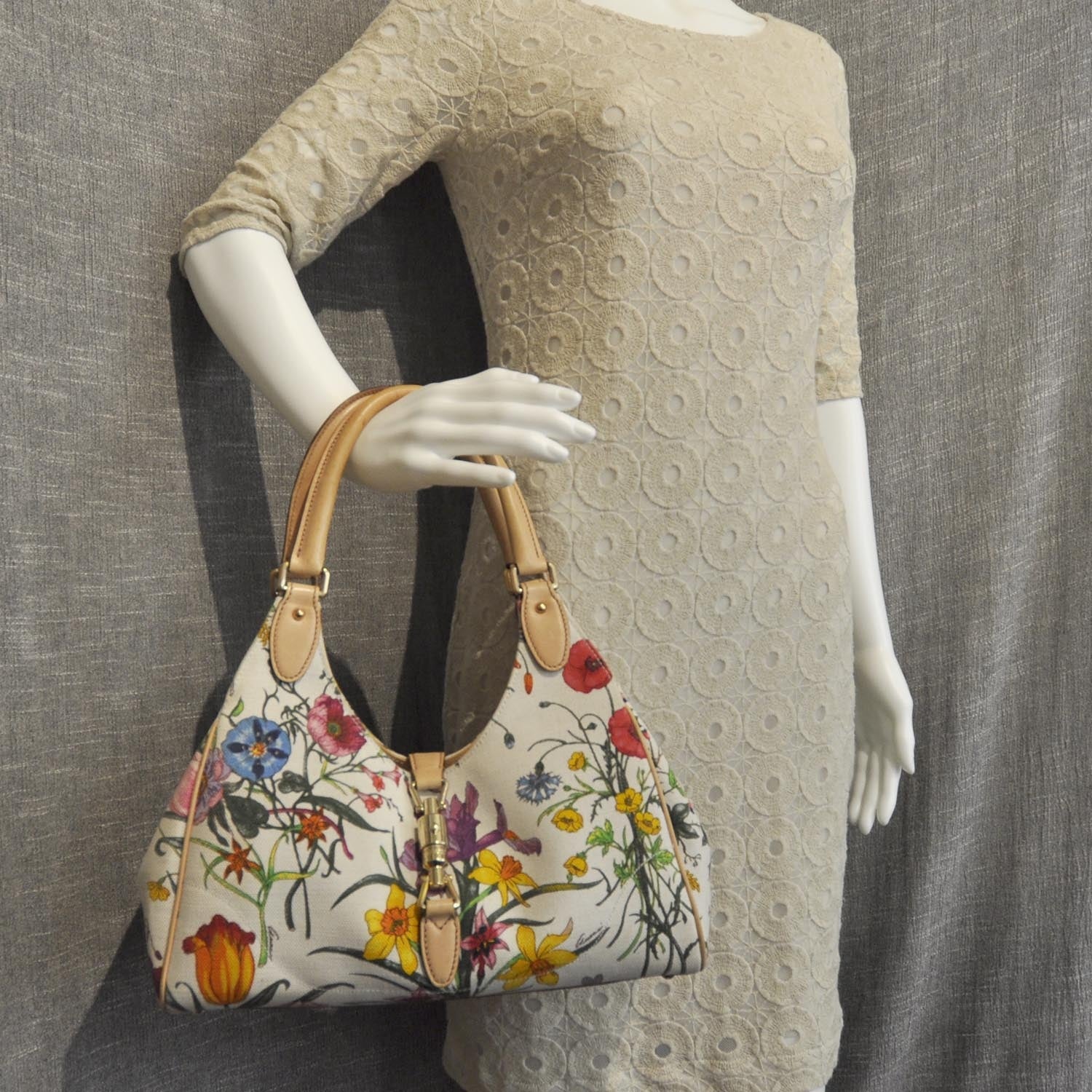 Gucci Canvas Flora Floral Bardot 2 of 9