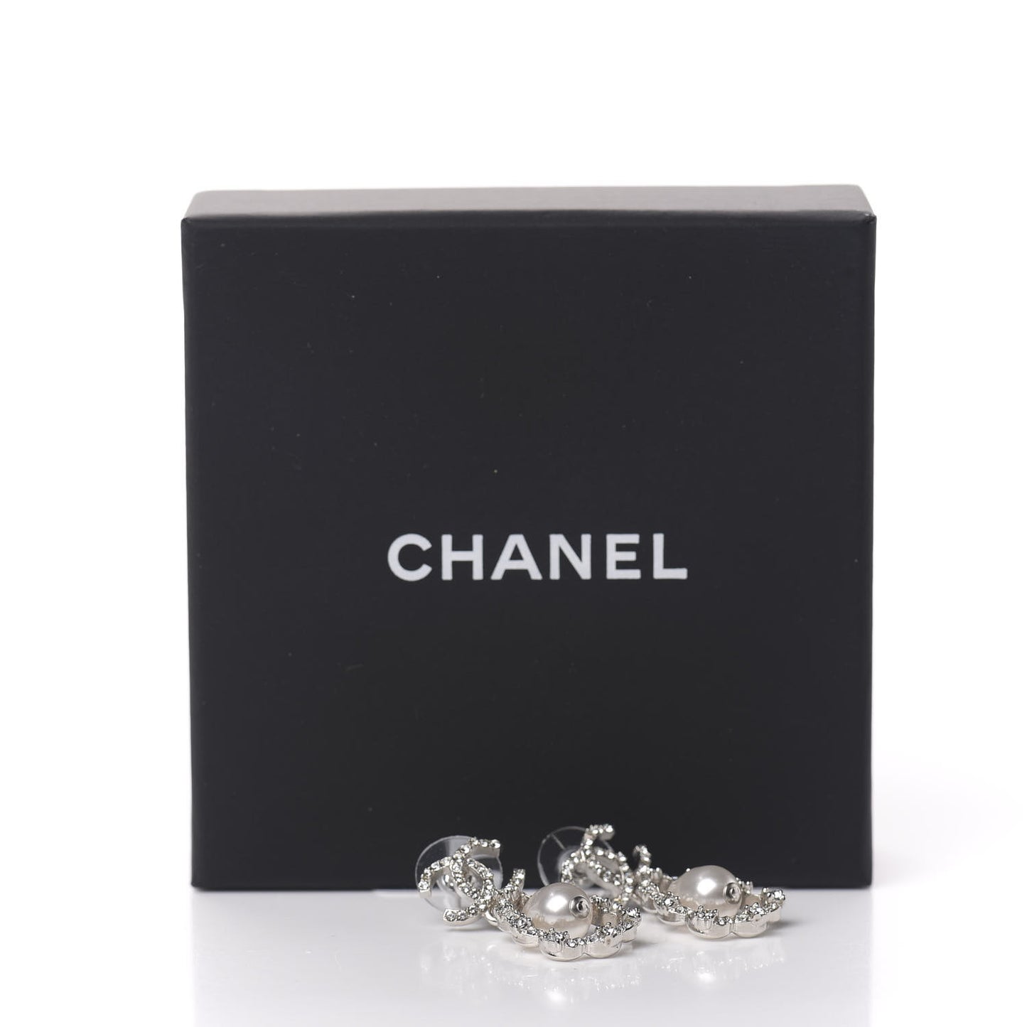 Crystal Pearl Imperial Bow Earrings Silver