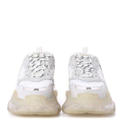 Balenciaga Fabric Mesh Clear Sole Womens Triple S Sneakers 35 White 2 of 8