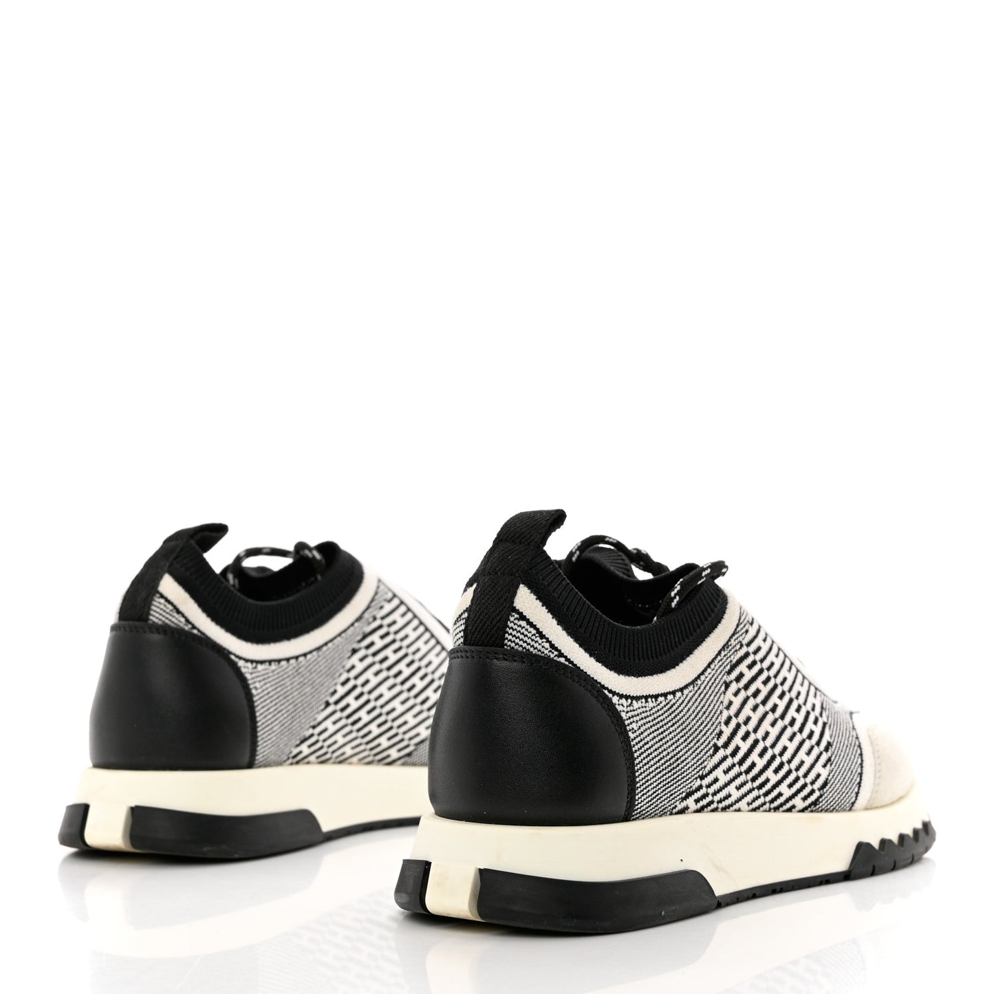 Knit Bi-Color Womens Addict Sneakers 37.5 Black White