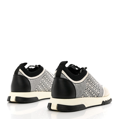 Hermes Knit Bi-Color Womens Addict Sneakers 37.5 Black White 4 of 8
