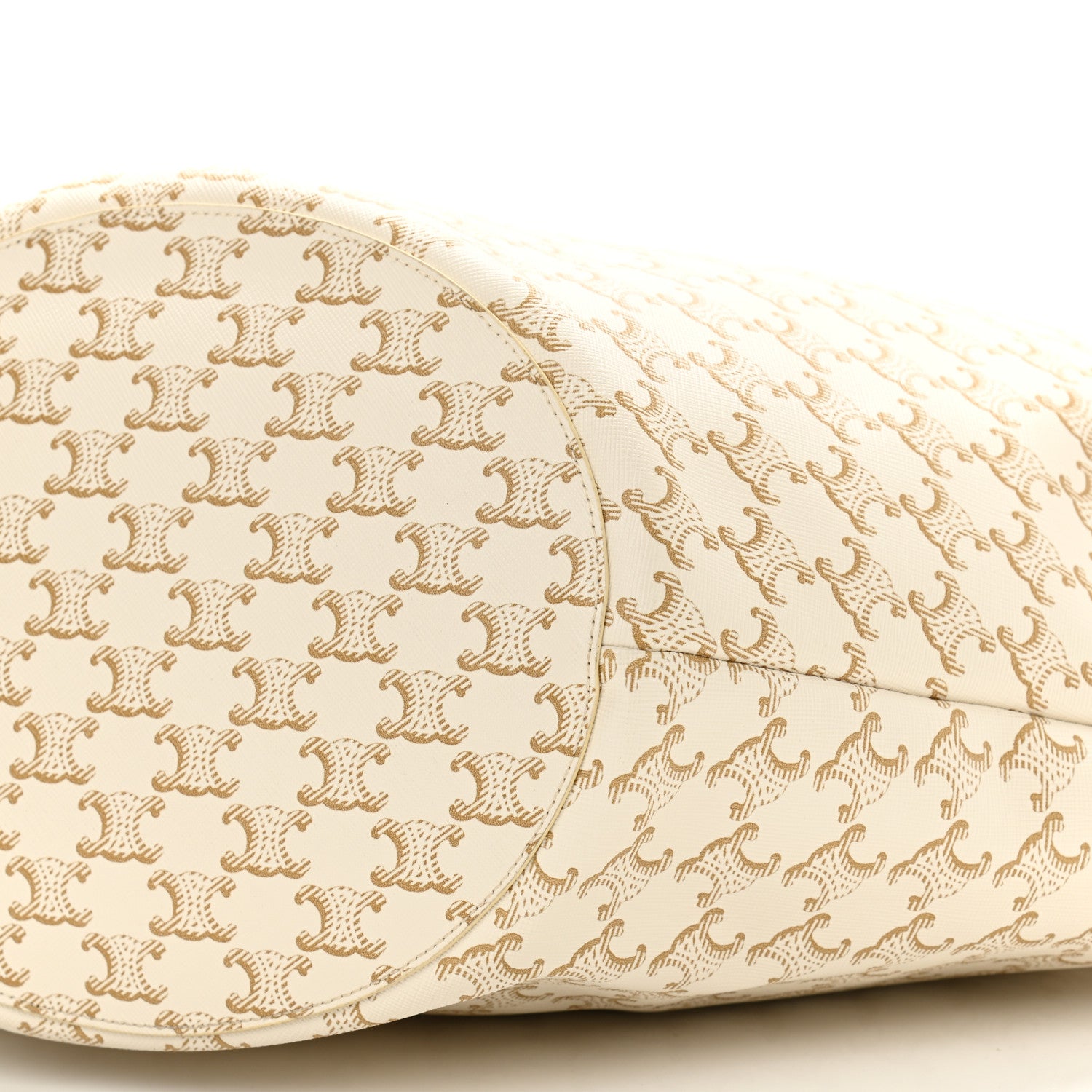 Celine Calfskin Canvas Triomphe Large Couffin White 10 of 11