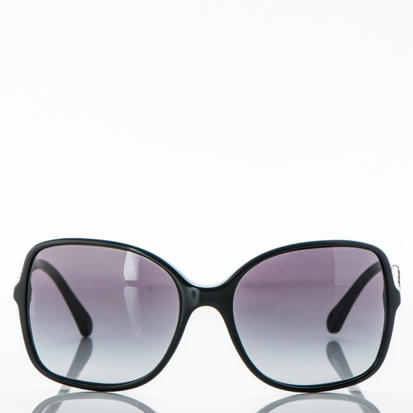 Lambskin Square Chain Sunglasses 5210-Q Black