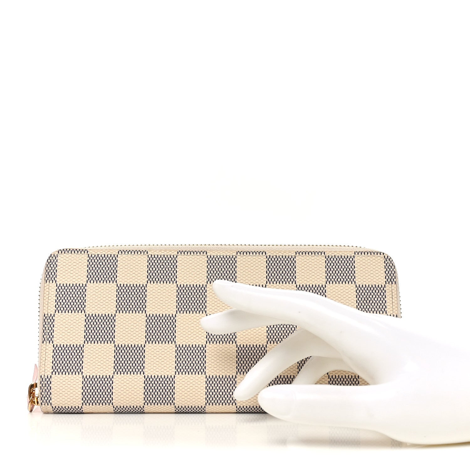 Louis Vuitton Damier Azur Clemence Wallet Rose Ballerine 2 of 7