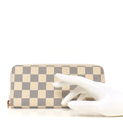 Louis Vuitton Damier Azur Clemence Wallet Rose Ballerine 2 of 7