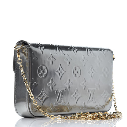Louis Vuitton Vernis Felicie Pochette Chain Wallet Gris Metal 3 of 8