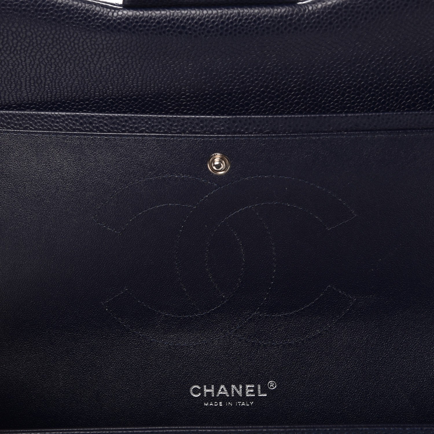 Chanel Caviar Quilted Jumbo Double Flap Navy Blue 9 of 10