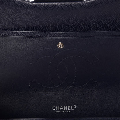Chanel Caviar Quilted Jumbo Double Flap Navy Blue 9 of 10