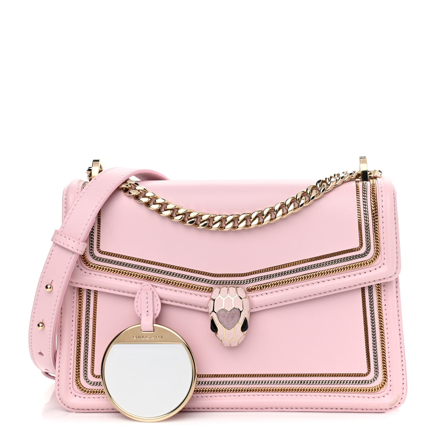 Calfskin Serpenti In Love Forever Crossbody Bag Pink