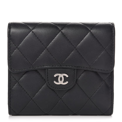 Chanel Lambskin Quilted Small Compact Wallet Black 1 of 8