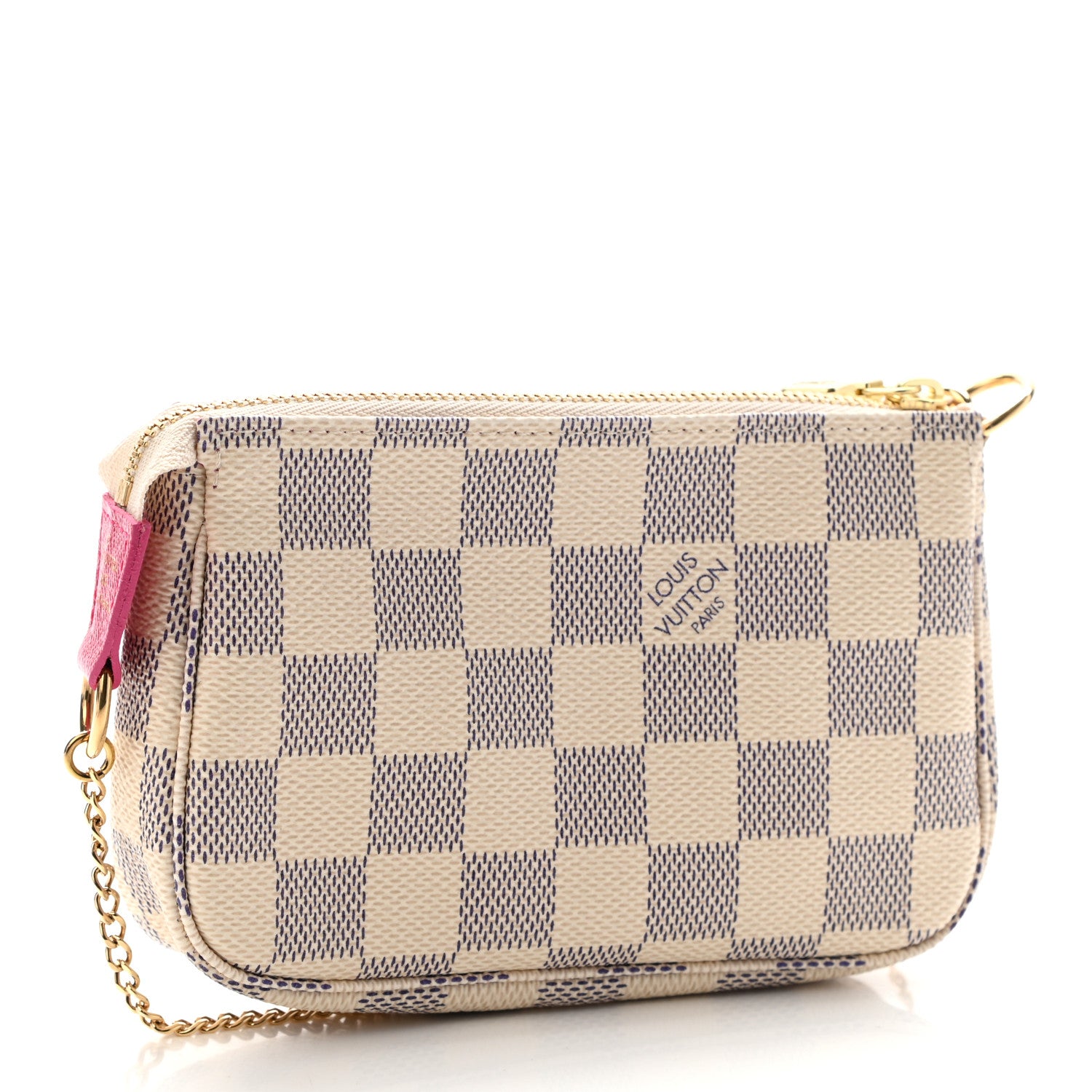 Louis Vuitton Damier Azur 2021 Christmas Animation Hollywood Mini Pochette Accessories Fuchsia 3 of 7