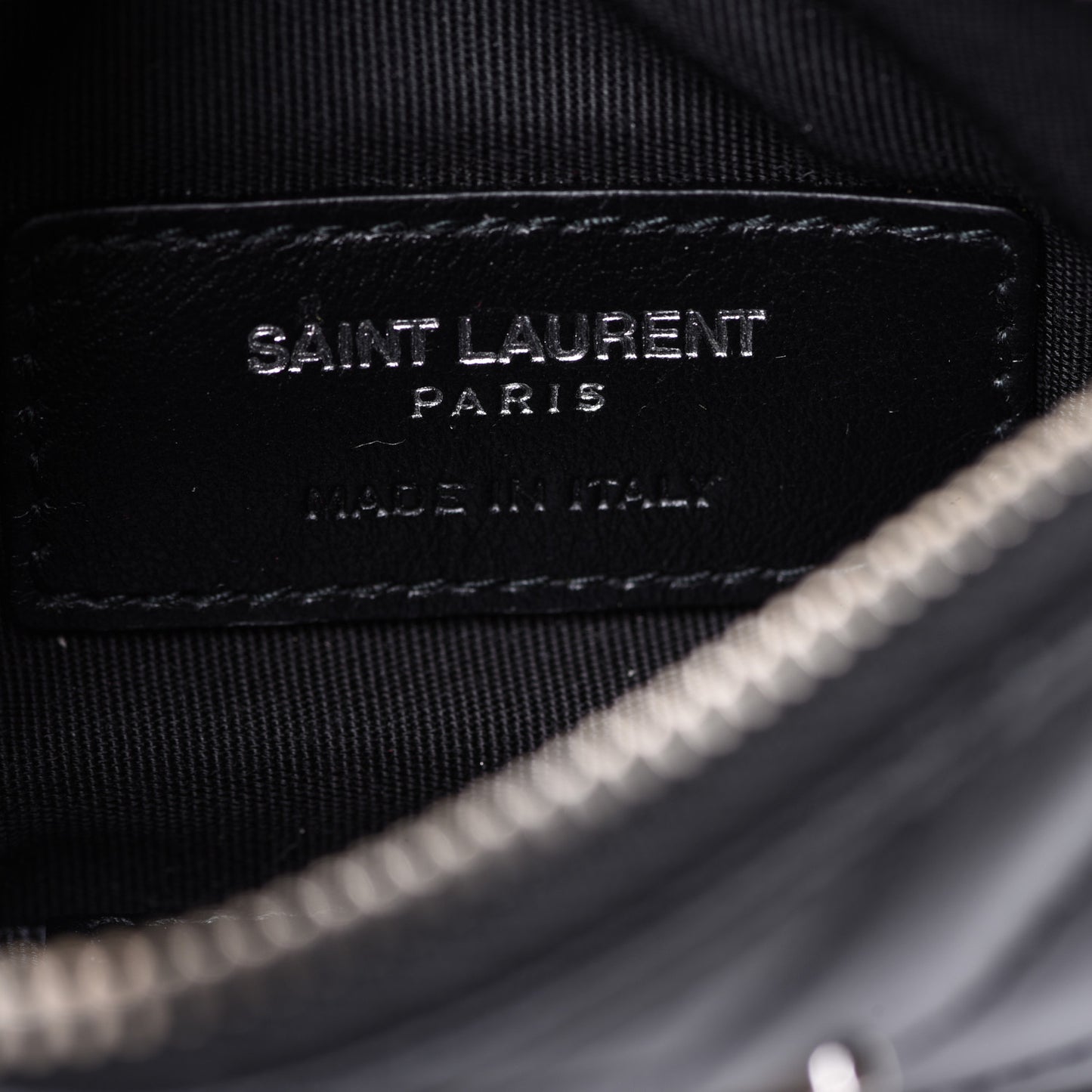 Calfskin Matelasse Monogram Key Pouch Black