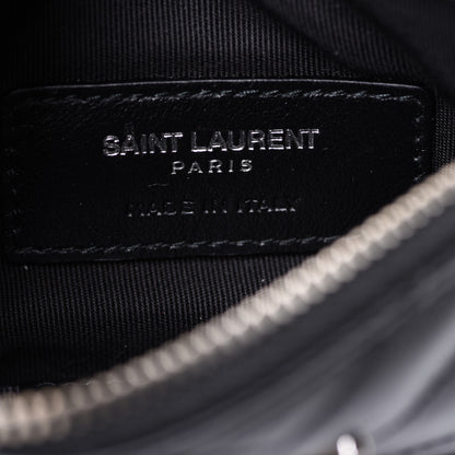 Saint Laurent Calfskin Matelasse Monogram Key Pouch Black 6 of 9
