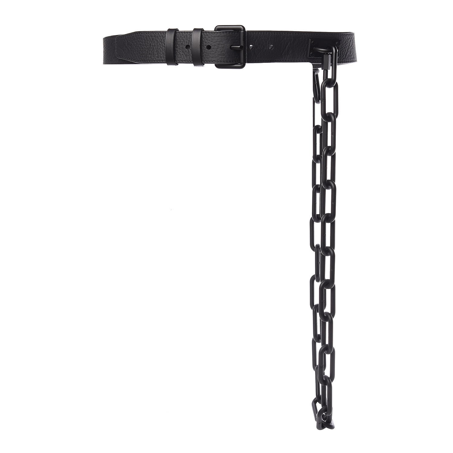 Louis Vuitton Taurillon Monogram Signature 35 MM Chain Belt 80 32 Black 3 of 14